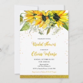 Invitación a la ducha de novia girasol