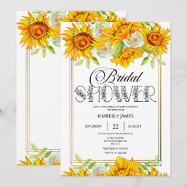 Invitación a la ducha de novia girasol