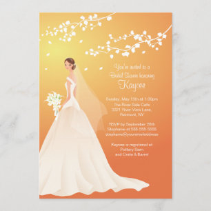 Invitación a la ducha de novia Gold Bride de Otoño