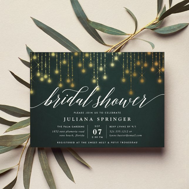 Invitación a la ducha de novia Golden Garland (Subido por el creador)