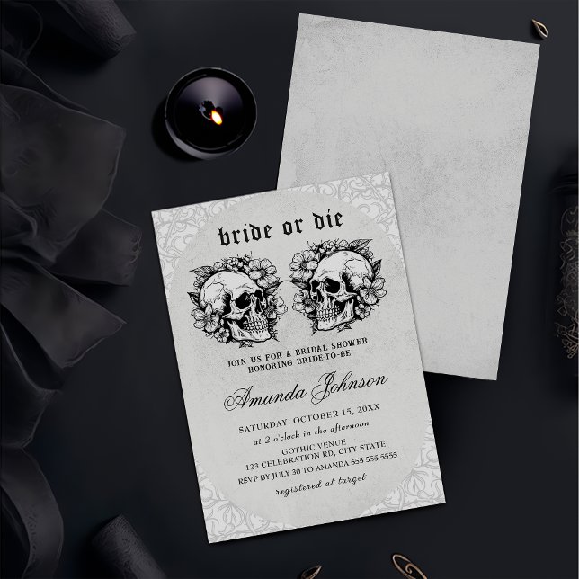 Invitación a la ducha de novia gótica (Subido por el creador)