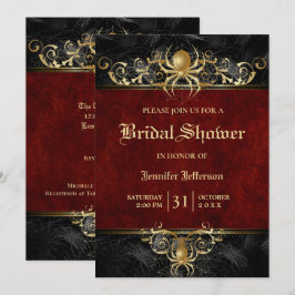 Invitación a la ducha de novia gótica de Halloween