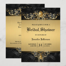 Invitación a la ducha de novia gótica de Halloween