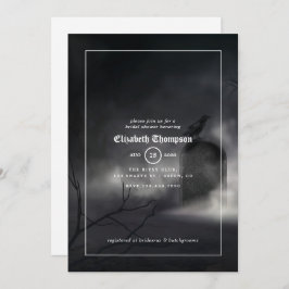 Invitación a la ducha de novia gótica de Halloween