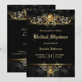 Invitación a la ducha de novia gótica de Halloween