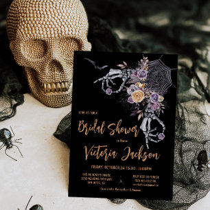 Invitación a la ducha de novia gótica de Halloween