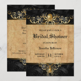 Invitación a la ducha de novia gótica de Halloween