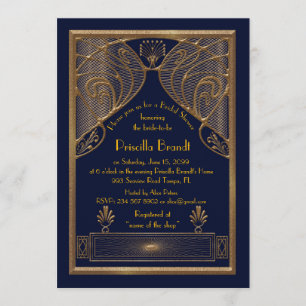 Invitación a la ducha de novia, gran Gatsby, marin