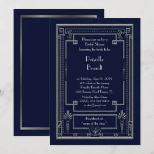Invitación a la ducha de novia, gran plata de oro