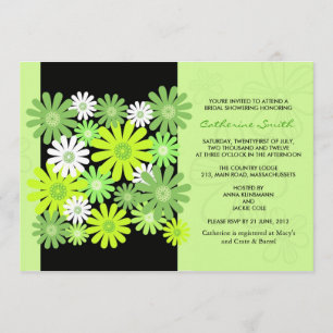 Invitación a la ducha de novia Green Gerber Daisy