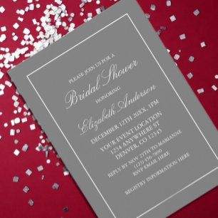 Invitación a la ducha de novia gris Minimalista cl