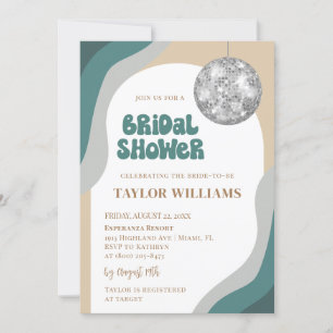 Invitación a la ducha de novia Groovy Disco