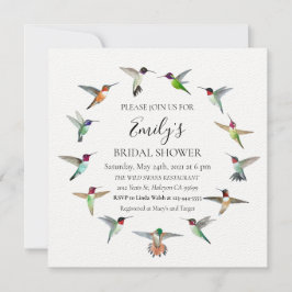 Invitación a la ducha de novia Hummingbirds