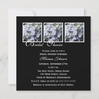 Invitación a la ducha de novia — Hydrangeas azules