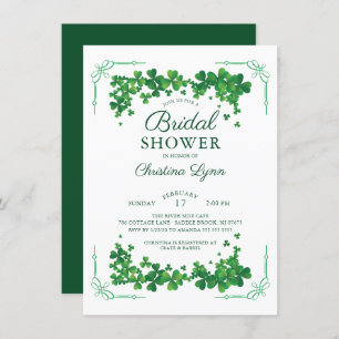 Invitación a la ducha de novia irlandesa Shamrock
