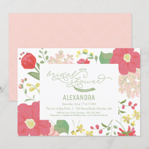 Invitación a la ducha de novia - Jardín, flores, p