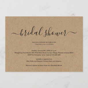 Invitación a la ducha de novia Kraft