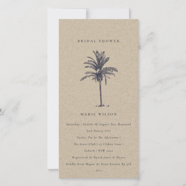 Invitación a la ducha de novia Kraft de la Marina  (Anverso)