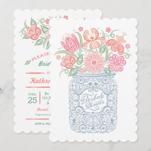 Invitación a la ducha de novia Lacy Mason Jar