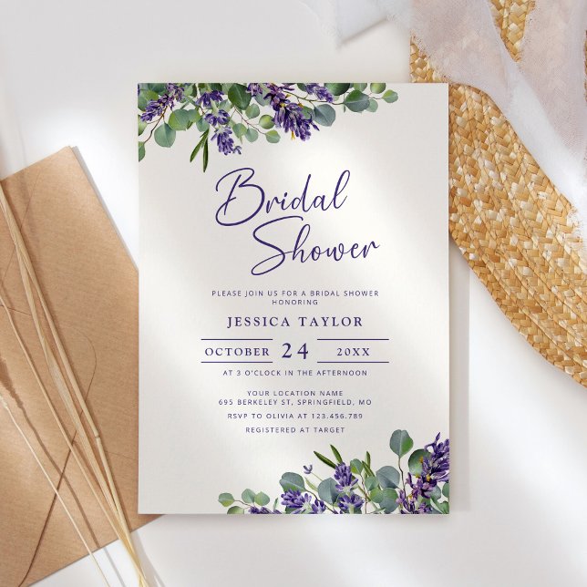 Invitación a la ducha de novia Lavender y Eucalypt (Subido por el creador)