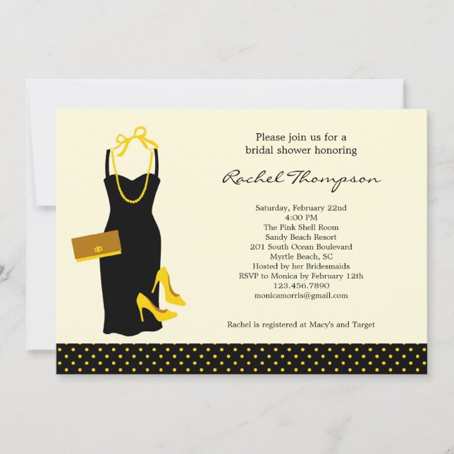 Invitación a la ducha de novia LBD (Anverso)