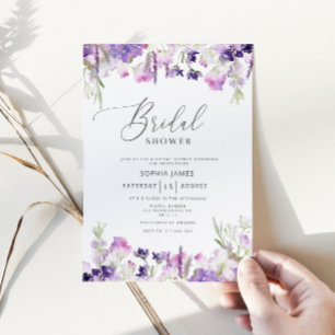 Invitación a la ducha de novia Lilac lavender