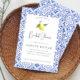 Invitación a la ducha de novia limón de azulejos m