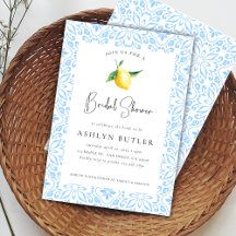 Invitación a la ducha de novia limón de azulejos m
