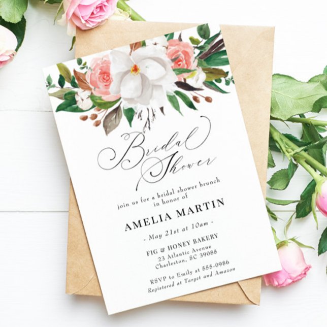 Invitación a la ducha de novia Magnolia Rosa Cotto (Subido por el creador)