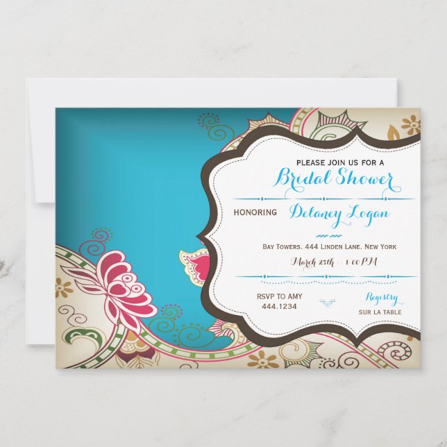 Invitación a la ducha de novia marroquí (Anverso)