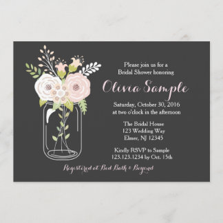 Invitación a la ducha de novia Mason Jar