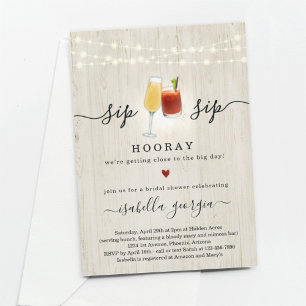 Invitación a la ducha de novia Mimosa y Bloody Mar