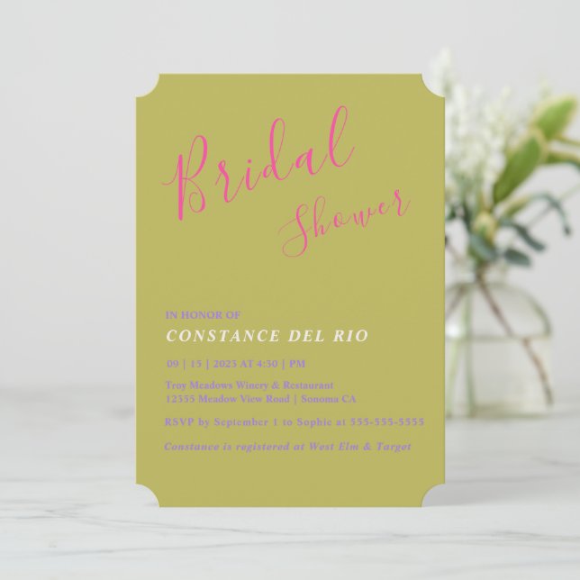 Invitación a la ducha de novia mínima (Anverso de pie)