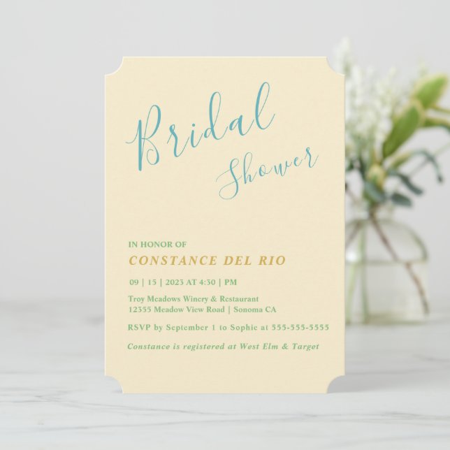 Invitación a la ducha de novia mínima (Anverso de pie)