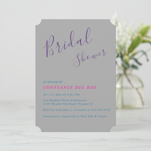 Invitación a la ducha de novia mínima (Anverso de pie)