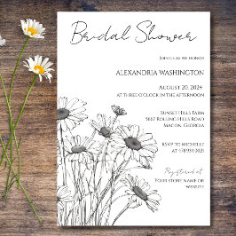 Invitación a la ducha de novia minimalista Daisy