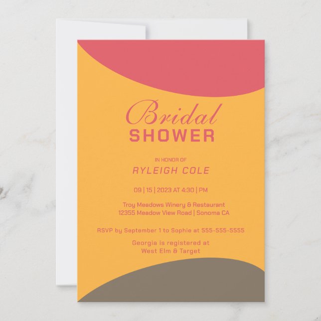 Invitación a la ducha de novia moderna (Anverso)