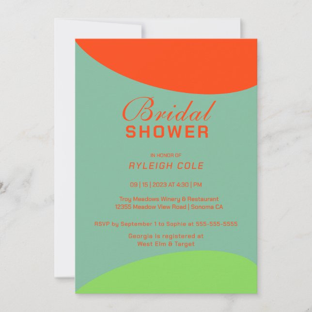 Invitación a la ducha de novia moderna (Anverso)