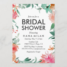Invitación a la ducha de novia moderna acuarela
