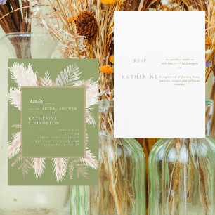 Invitación a la ducha de novia Moss Green Modern P