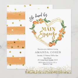 Invitación a la ducha de novia Naranja