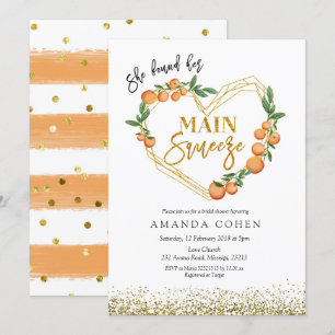 Invitación a la ducha de novia Naranja