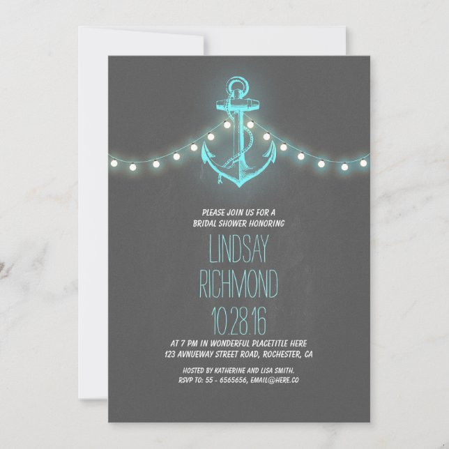 invitación a la ducha de novia náutica a bordo de  (Anverso)