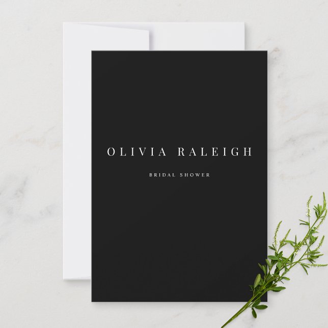 Invitación a la ducha de novia negra moderna y ele (Subido por el creador)