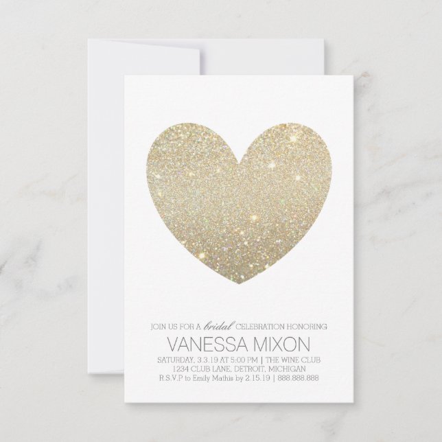 Invitación a la ducha de novia | Novia Fab Heart (Anverso)