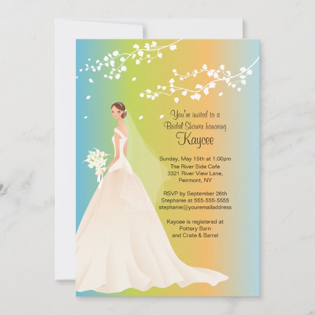 Invitación a la ducha de novia Novia Pastel (Anverso)
