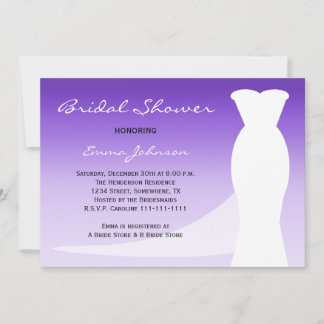 Invitación a la ducha de novia Ombre púrpura