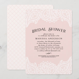 Invitación a la ducha de novia Paisley Lace   RUBO