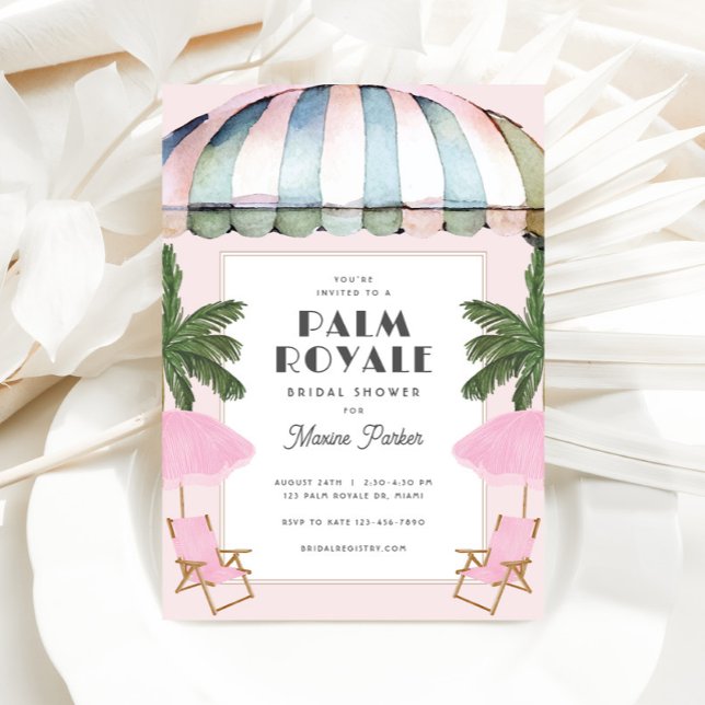 Invitación a la ducha de novia Palm Royale (Palm Royale Bridal Shower Invitation)