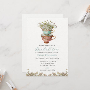 Invitación a la ducha de novia para la boda del té